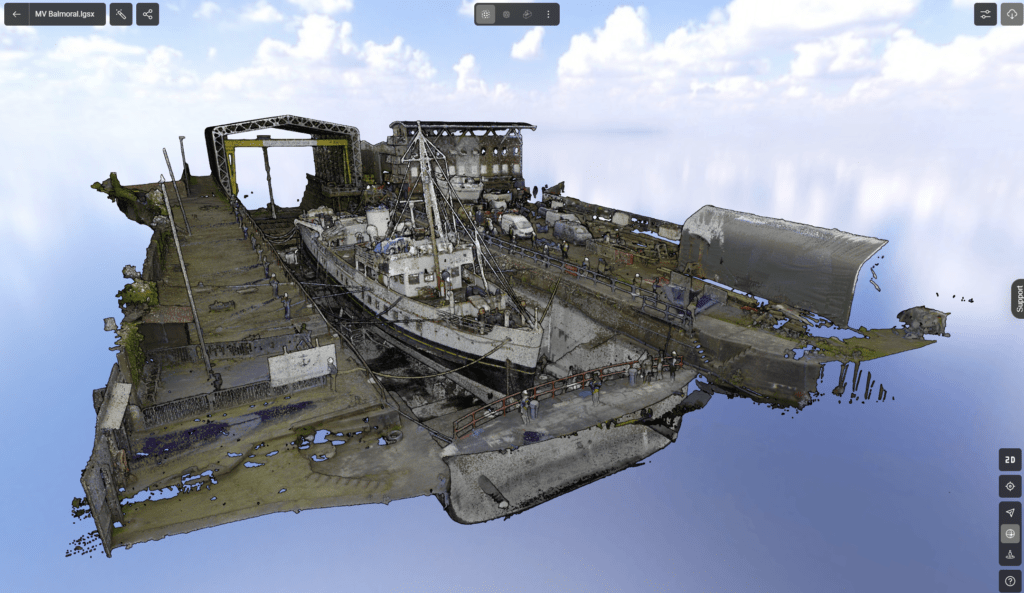 Colour point cloud dataset of Balmoral in Albion Dock